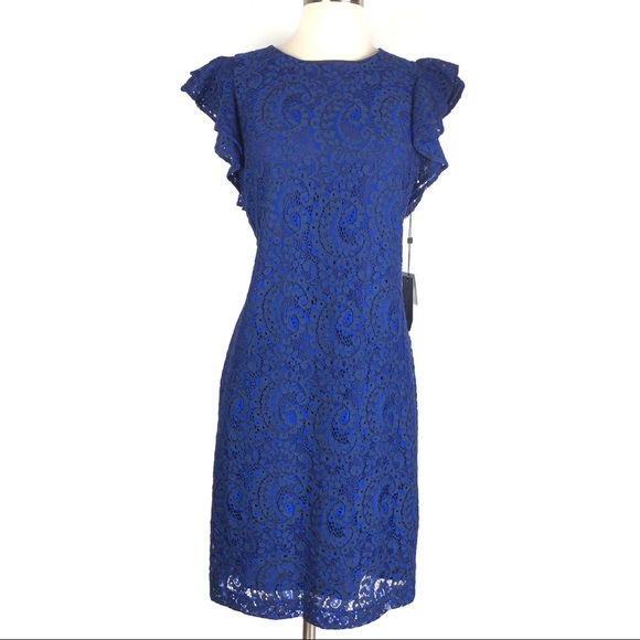Tommy Hilfiger Dresses & Skirts - New TOMMY HILFIGER dress 12 blue lace ruffle d113